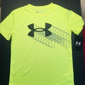 UNDER ARMOUR Boys Size 7 T Shirt *NEON YELLOW with Black*New**